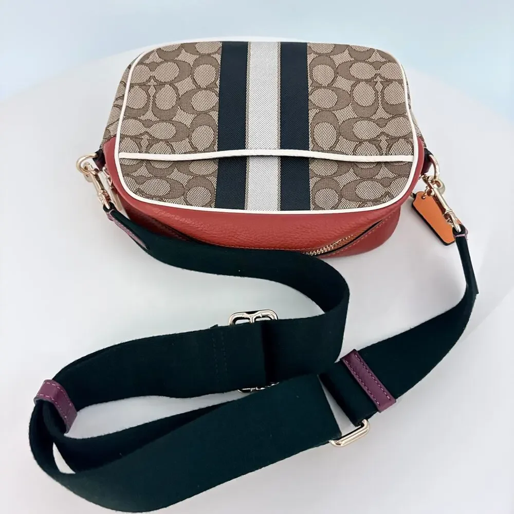 Authenticated COACH Signature 1912 Brown Multi Jacquard Leather Shoulder Bag - Picture 8 of 11